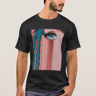 Camiseta Garota Triste de Animação Vaporwave Aestética Olho