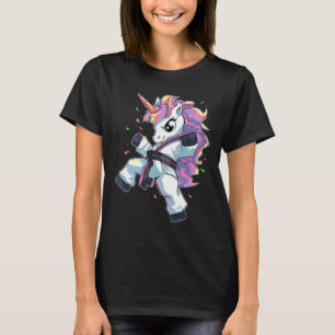 Camiseta Garota Unicórnio de Karatê Artes Marciais Taekwond