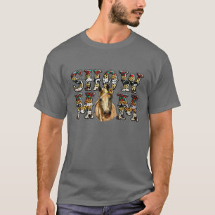 Camiseta Garota-Vaca do Cavalo-Leopardo-Ocidental Andando e