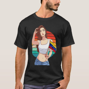 Camiseta Garota Venezuelana Bandeira da Venezuela Orgulho V