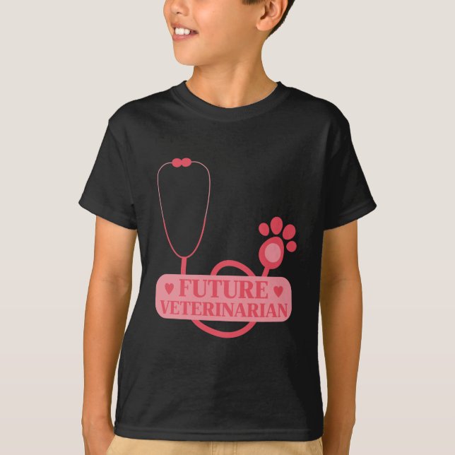 Camiseta Garota Veterinária do Futuro Menina Veterinária (Frente)