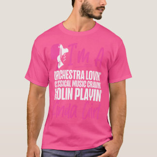 Camiseta Garota Violinista de Violino EU AMO Uma Classe que