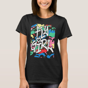 Camiseta Garota Voadora Camuflada 80s 90s B Girl Hip Hop Ol