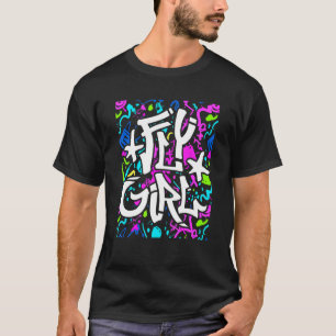 Camiseta Garota Voadora Estilo Antigo B Girl Hip Hop 80 90
