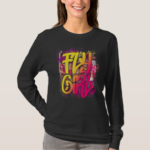 Camiseta Garota Voadora Hip Hop Feminino Antigo Anos 80 90
