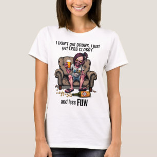 Camiseta Garota Zombie Engraçada Com Boca Branca