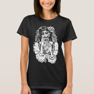 Camiseta Garota Zumbi Comendo Coração Vitoriano Gótico Punk