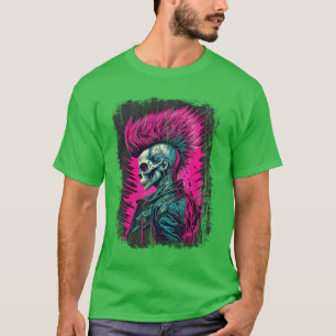Camiseta garota zumbi punk retrô apocalíptica