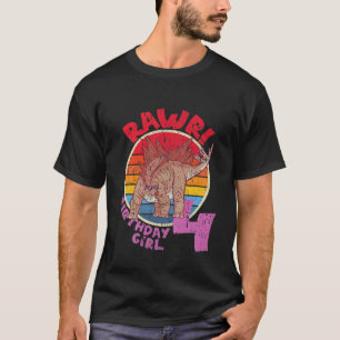 Camiseta Garotas 4 De Aniversário Eu Rawr! Stegosaurus I F