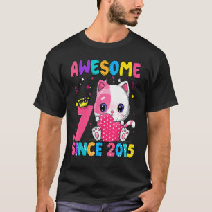 Camiseta Garotas 7 de 7 anos de idade de aniversário lindas
