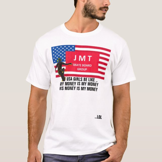 Camiseta GAROTAS AMERICANAS SERÃO COMO T-Shirt Básico Escur (Frente)