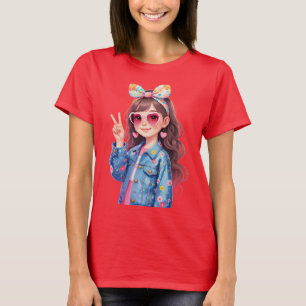 Camiseta Garotas anime fofo tipe dijaing