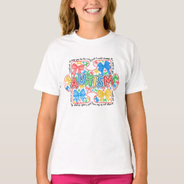Camiseta Garotas Autismo Quebra-cabeça de Consciência Coque