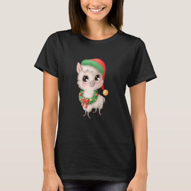 Camiseta Garotas Belas do Natal Llama Alpaca Boy Kids (Frente)