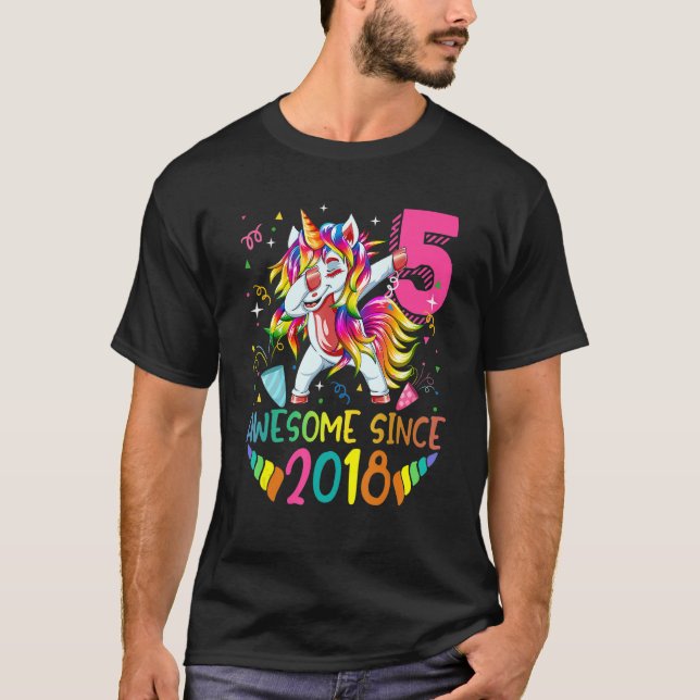 Camiseta Garotas de 5 anos doem adolescentes abbing Unicorn (Frente)
