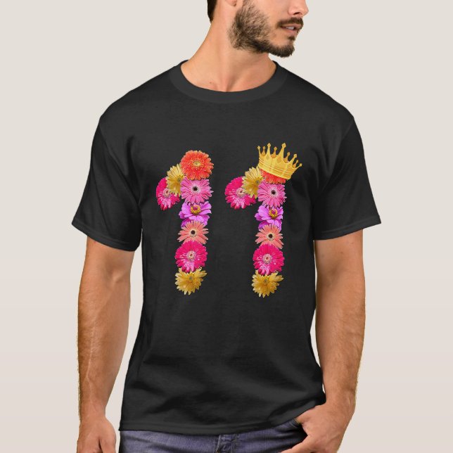 Camiseta Garotas de aniversário de 11 anos florescem sua co (Frente)