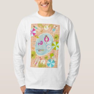 Camiseta Garotas de biquíni e rapazes jogando jogo de pisci