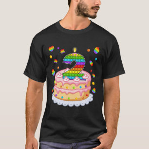 Camiseta Garotas de Bolo de segundo aniversário pop Com Seg