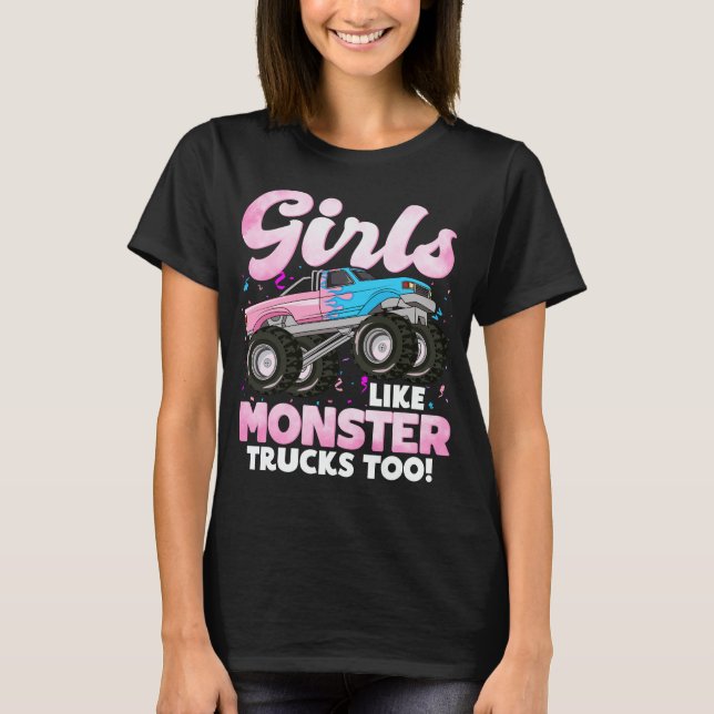 Camiseta Garotas De Caminhão Bonitas Como Caminhões Monstro (Frente)