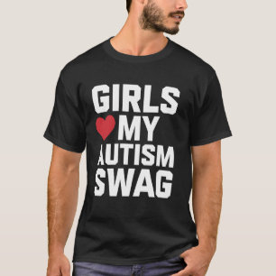 Camiseta Garotas de Swag do Autismo Amam Meu Mês de Conscie