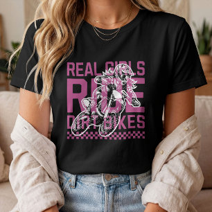 Camiseta Garotas de Verdade Andam de Bicicletas de Motocros