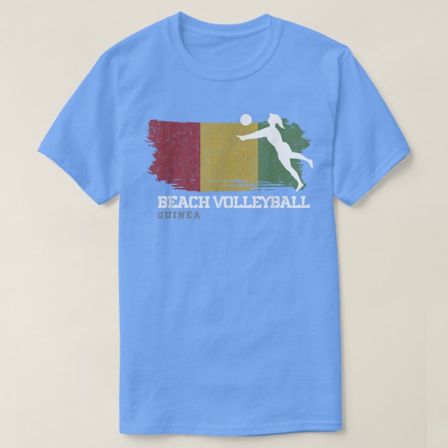 Camiseta Garotas de Voleibol de Praia Guiné Bandeira Gir de (Frente do Design)