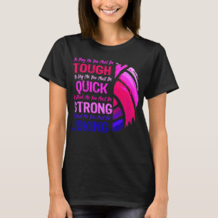 Camiseta Garotas de Voleibol Design Rosa Engraçadas Citando