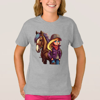 Camiseta Garotas do cavalo, pônei fofo engraçado