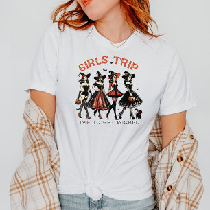 Camiseta Garotas Do Halloween Viajam Tempo De Bruxa Para Fi