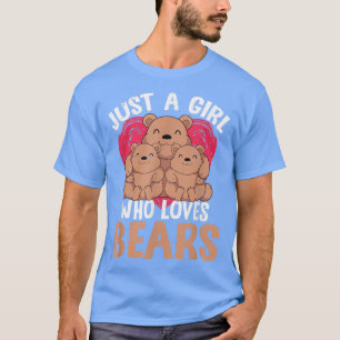 Camiseta Garotas do Urso Grizzly Filiais de Animais Florest