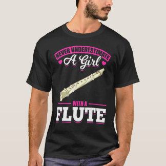 Camiseta Garotas Flautistas Toca Flauta Mulheres Música Mar