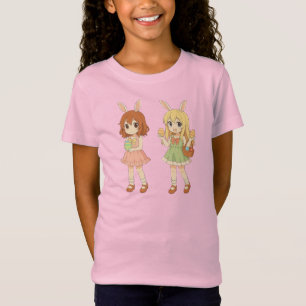 Camiseta Garotas fofas de anime coelhinhas da Páscoa
