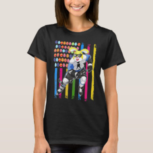 Camiseta Garotas Garotas Da Páscoa Coelhinhos De Hóquei No