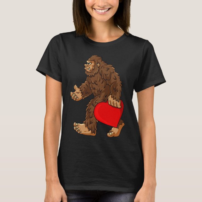 Camiseta Garotas Garotas Dias de os namorados Bigfoot Sasq (Frente)
