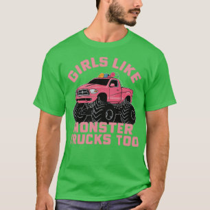 Camiseta garotas gostam de caminhões monstros também 2