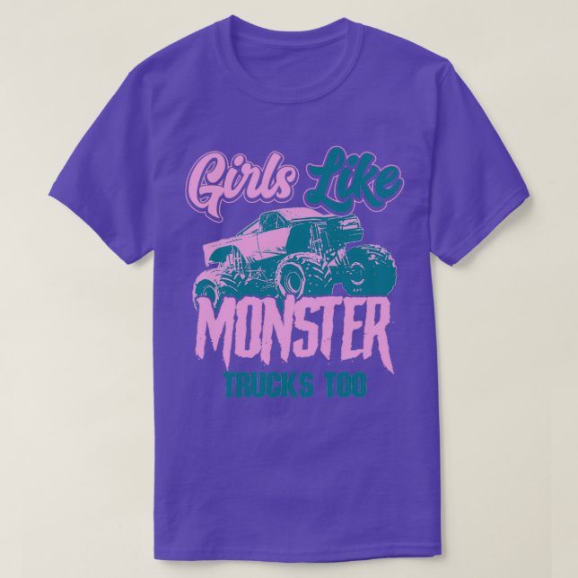 Camiseta Garotas Monster Truck Gift Motor Sports Big Trucks (Frente do Design)