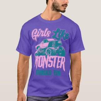 Camiseta Garotas Monster Truck Gift Motor Sports Big Trucks