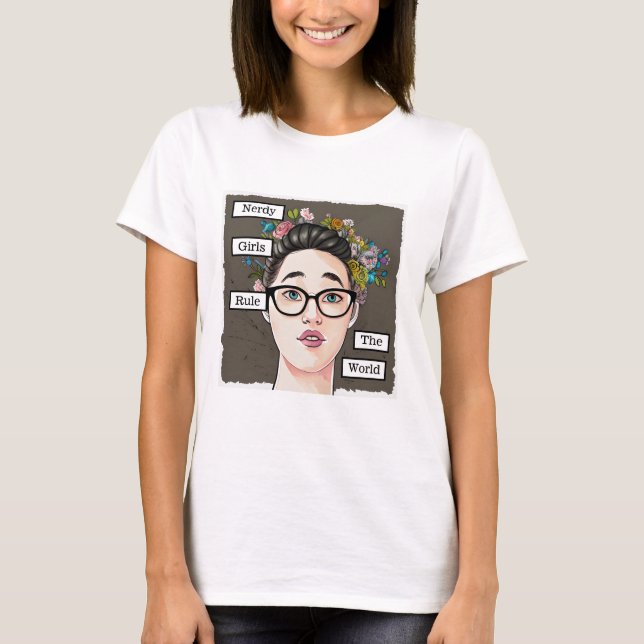 Camiseta Garotas Nerds Dominam o Mundo (Frente)