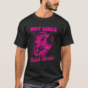 Camiseta Garotas Quentes Lêem Livros Cowgirl Amante de Livr