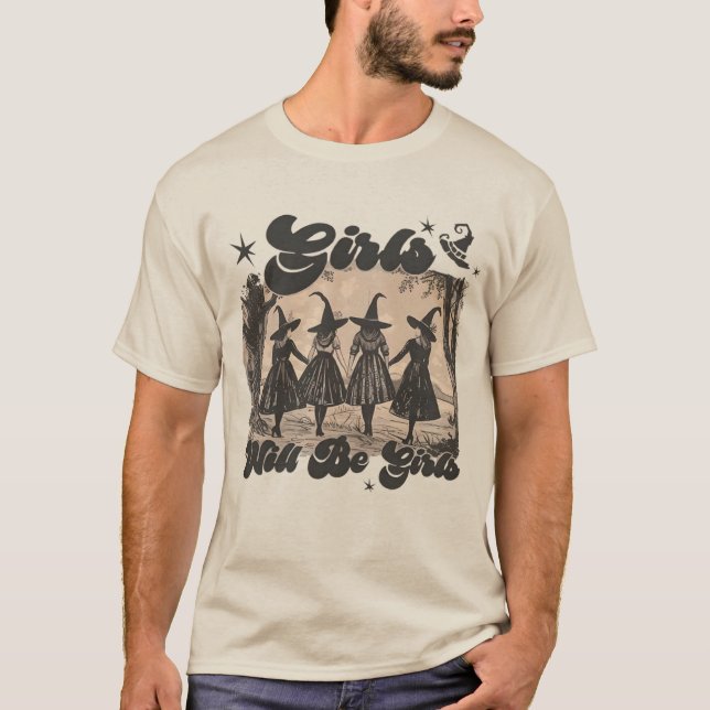Camiseta Garotas Serão Garotas Bruxa de Halloween   (Frente)
