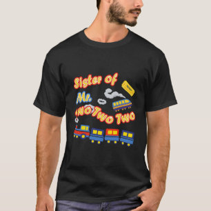 Camiseta Garoto 2 Irmã do Comboio de Aniversário Sr. Dois C