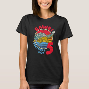 Camiseta Garoto 5 Aniversário Eu Rawr! Ankylosaurus I Famil