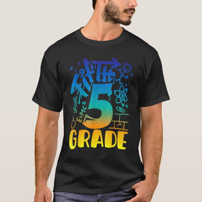 Camiseta Garoto 5 Primeiro Dia de Professora De Volta Para (Frente)