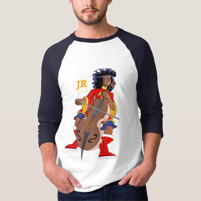 Camiseta Garoto africano no violoncelo (Frente)