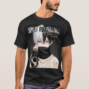 Camiseta Garoto Anime Estético Legal com Cabelo de Duas Cor