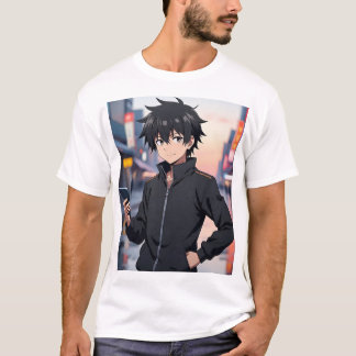 Camiseta Garoto Anime na Rua da Cidade – Personagem Anime U