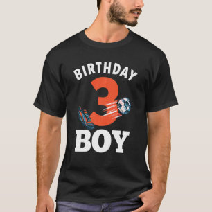 Camiseta Garoto aniversário de 3 anos de futebol de 3 anos