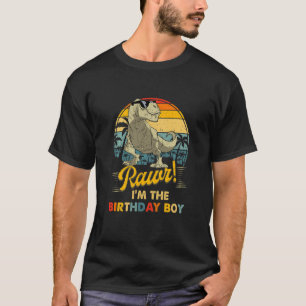 Camiseta Garoto aniversário de criança Dino Rex Dinossaur B