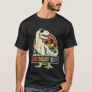 Camiseta Garoto aniversário de criança Dino Rex Dinossauros