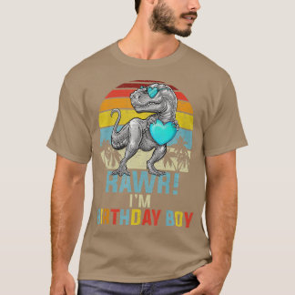 Camiseta Garoto aniversário de criança Dino Rex Dinossauros